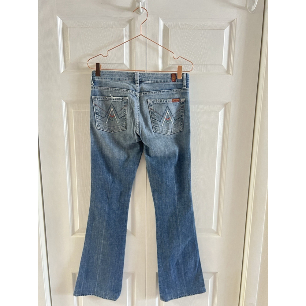 7 For All Mankind‎ A Pocket Medium Wash Flare Jeans Women's Size 27